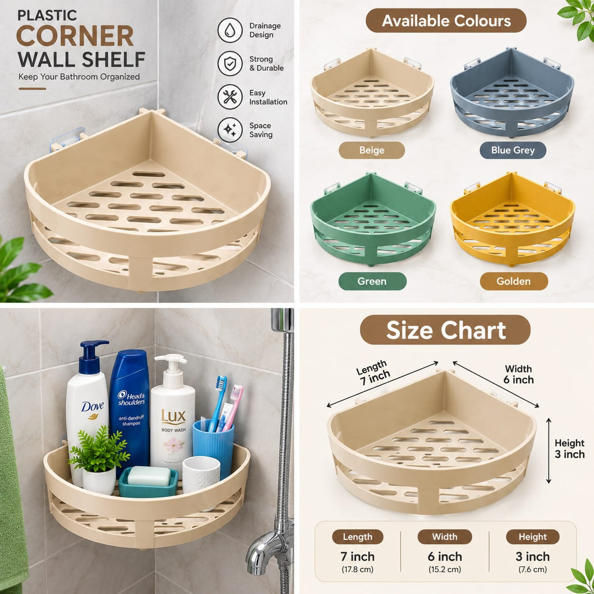 Self Adhesive Wall Corner Shelf