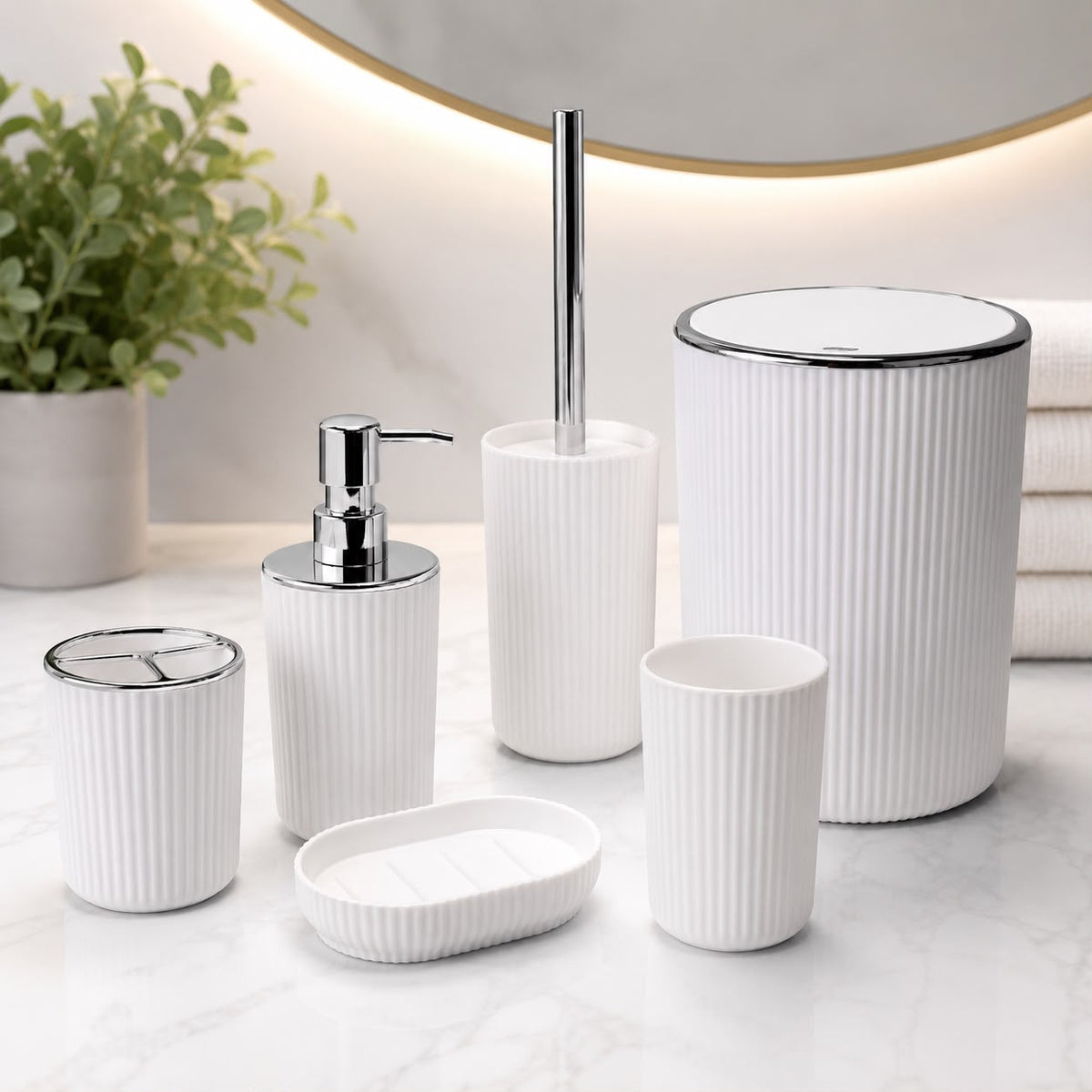 6pcs Bathroom set plastic