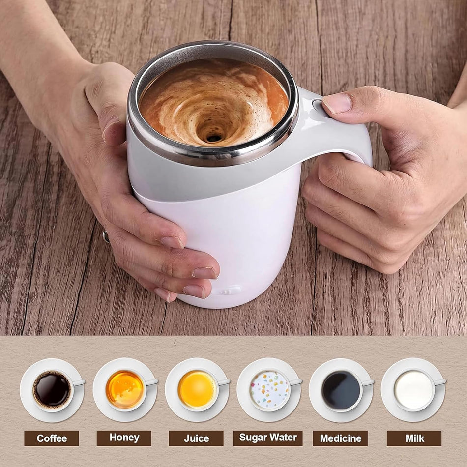 Automatic magnetic rotation electric coffee and milk mixing cup