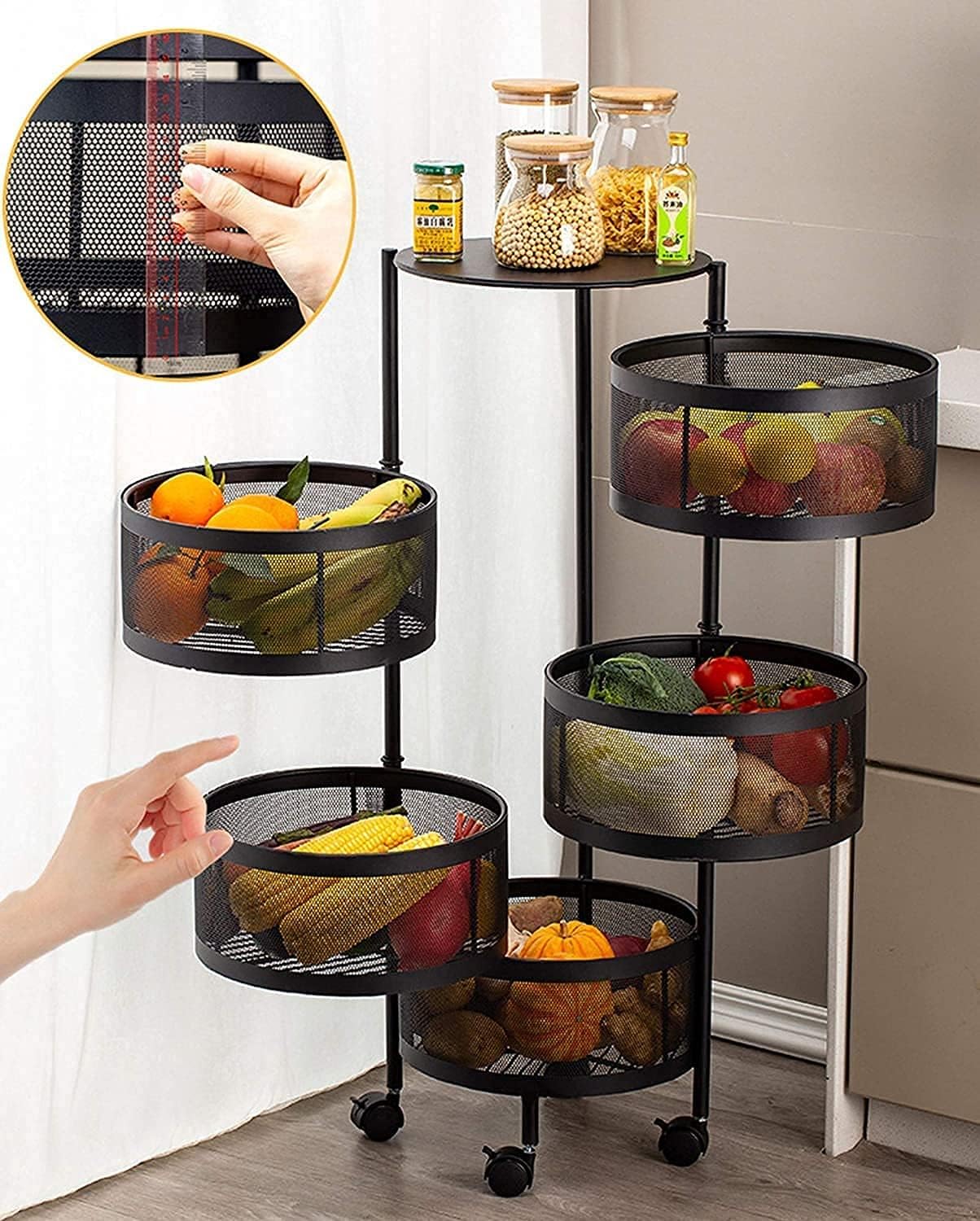 Rotating trolley for Storage and organization