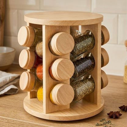 SPICE JAR WOODEN 16PCS SET