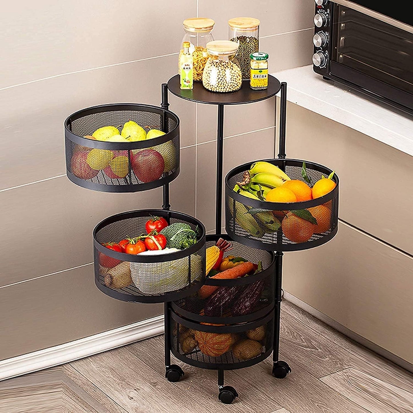 Rotating trolley for Storage and organization