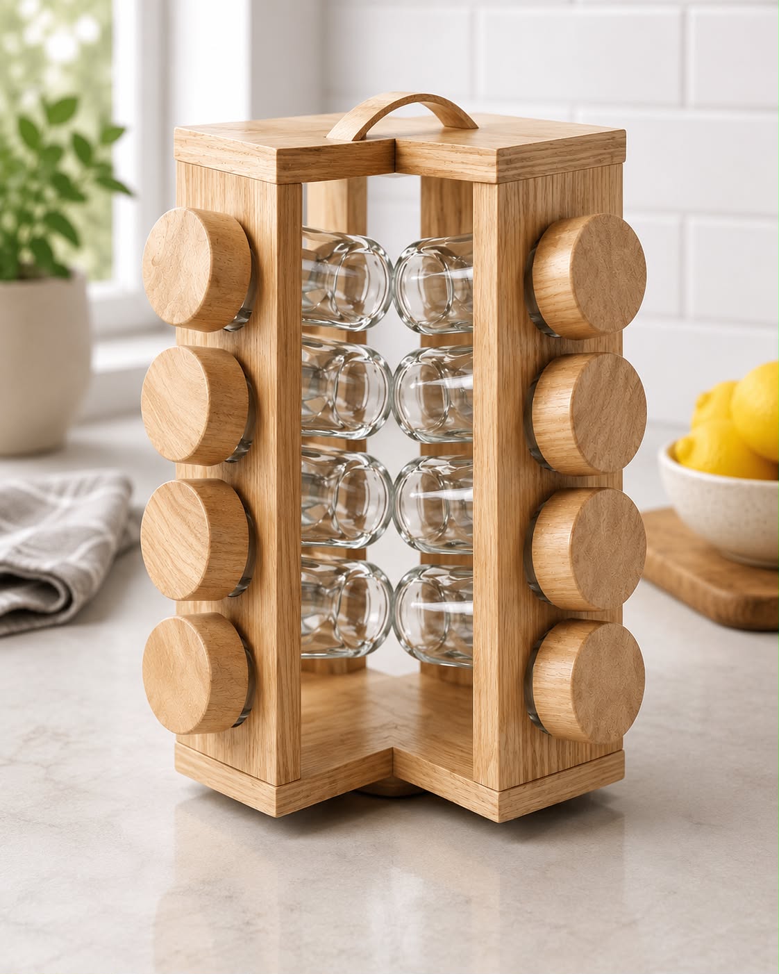 SPICE JAR WOODEN 16PCS SET