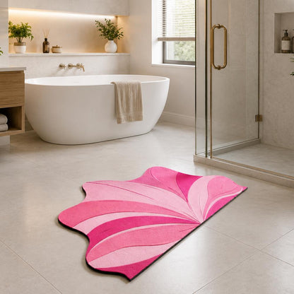 Pink Blossom Absorbent Floor Rug, Lotus Bloom Bath Mat