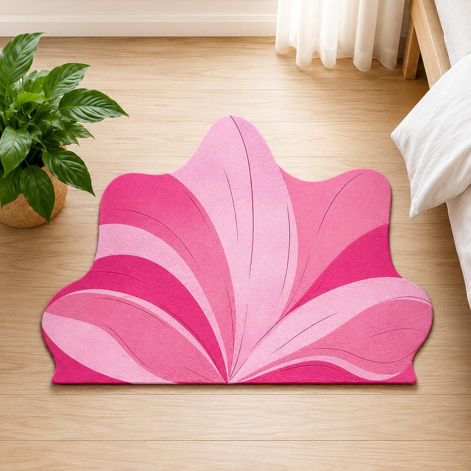 Pink Blossom Absorbent Floor Rug, Lotus Bloom Bath Mat