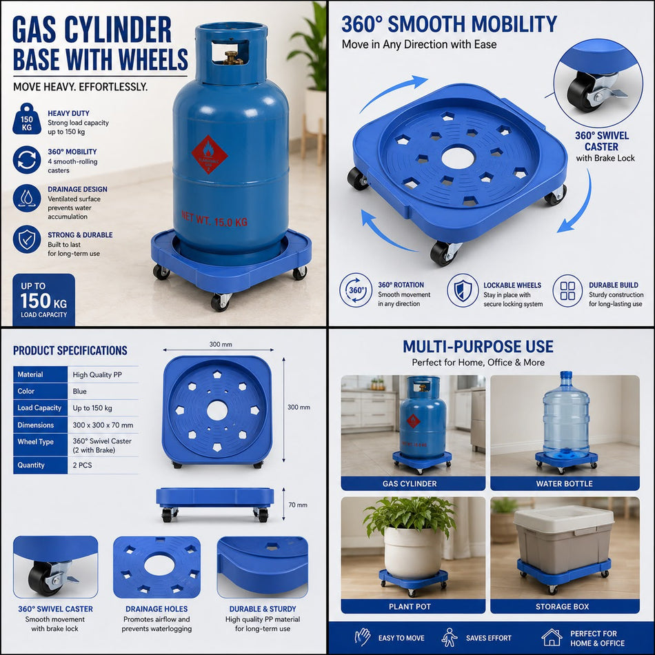 Gas Cylinder Base With Wheels