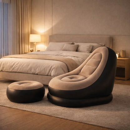 Portable Flocked Sofa for Home & Relaxation