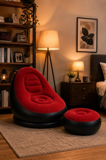 Portable Flocked Sofa for Home & Relaxation