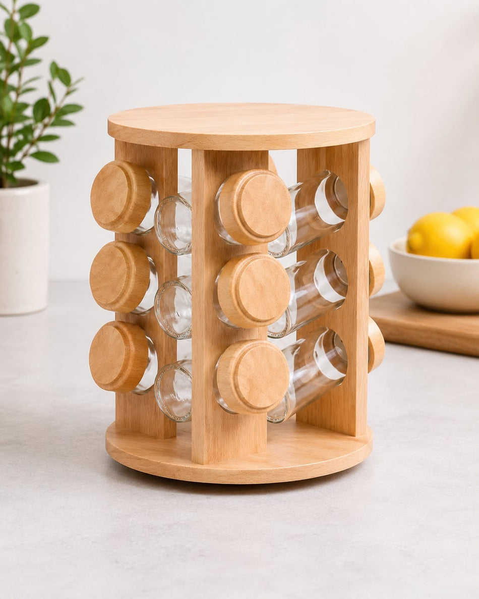 SPICE JAR WOODEN 16PCS SET