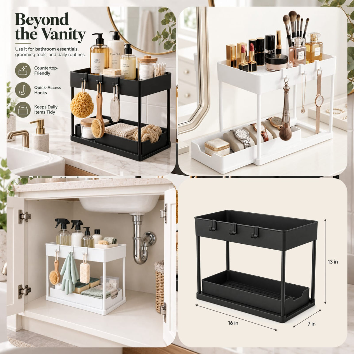 Matrix 2-Tier Sliding Under-Sink Organizer