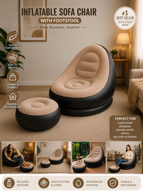 Portable Flocked Sofa for Home & Relaxation
