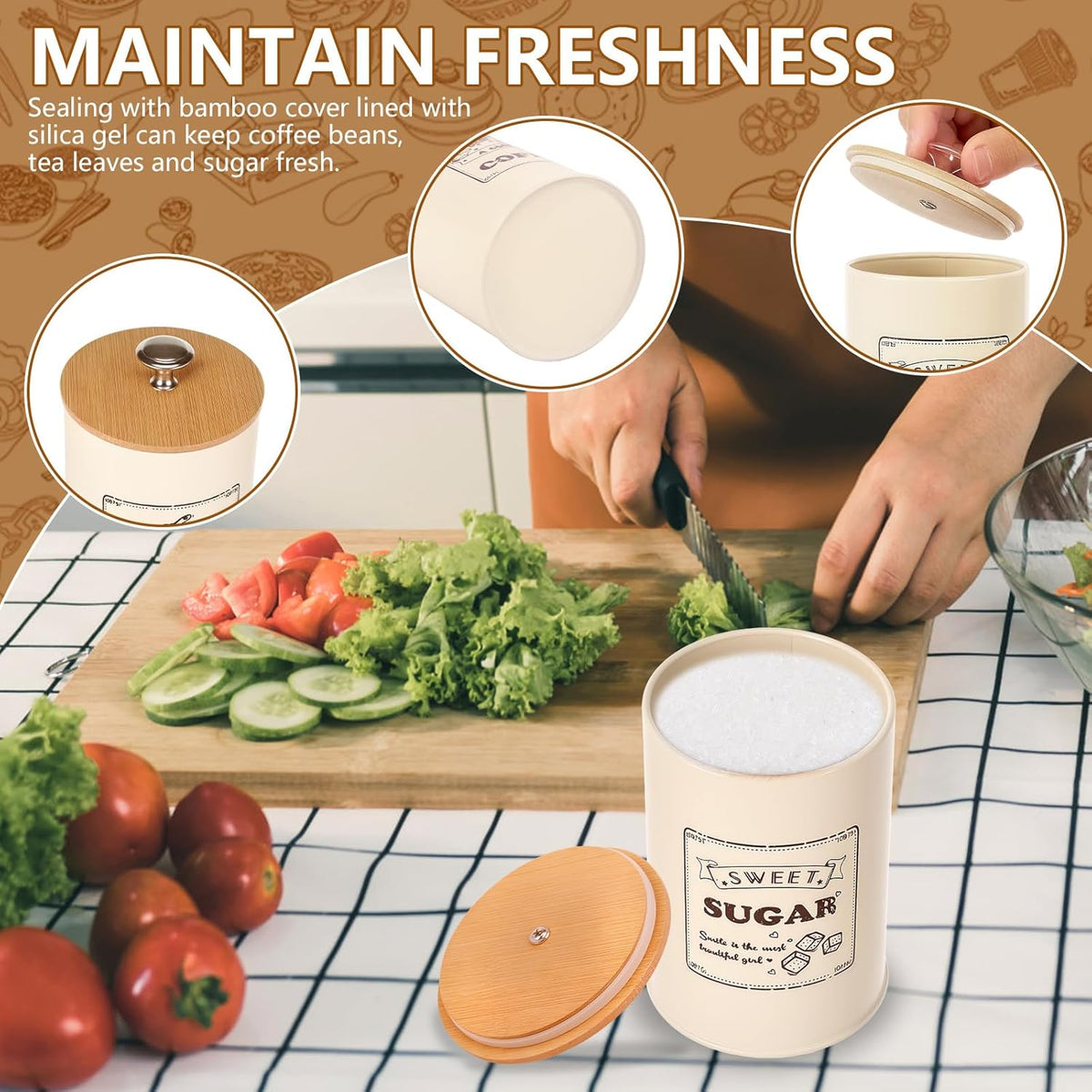 Stylish coffee tea cup jars