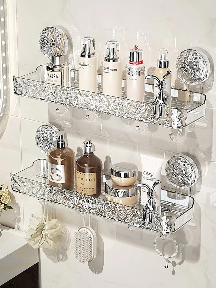 Acrylic Wall-Mounted Suction Shelf