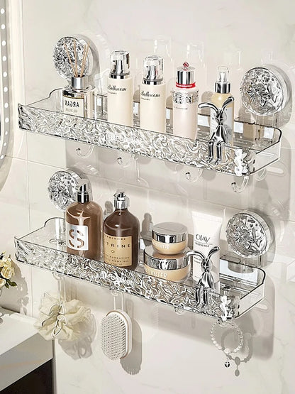 Acrylic Wall-Mounted Suction Shelf