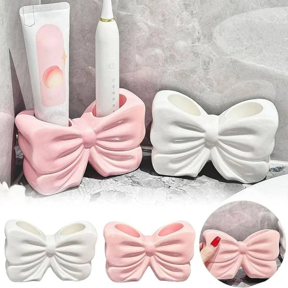 Bow brush holder