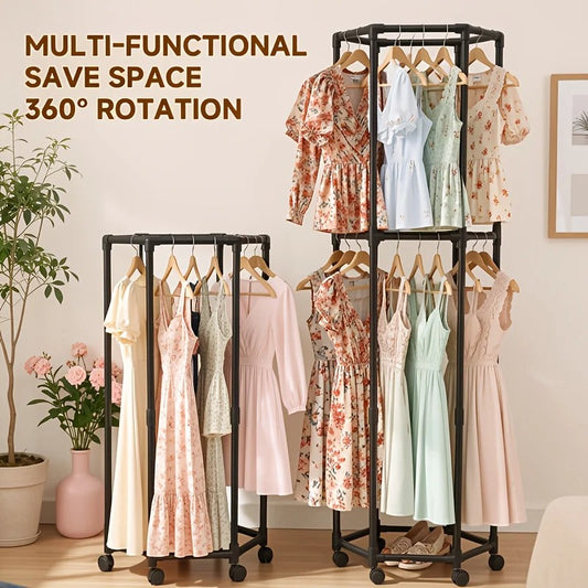 Hexagon Double Layer Cloth Rack