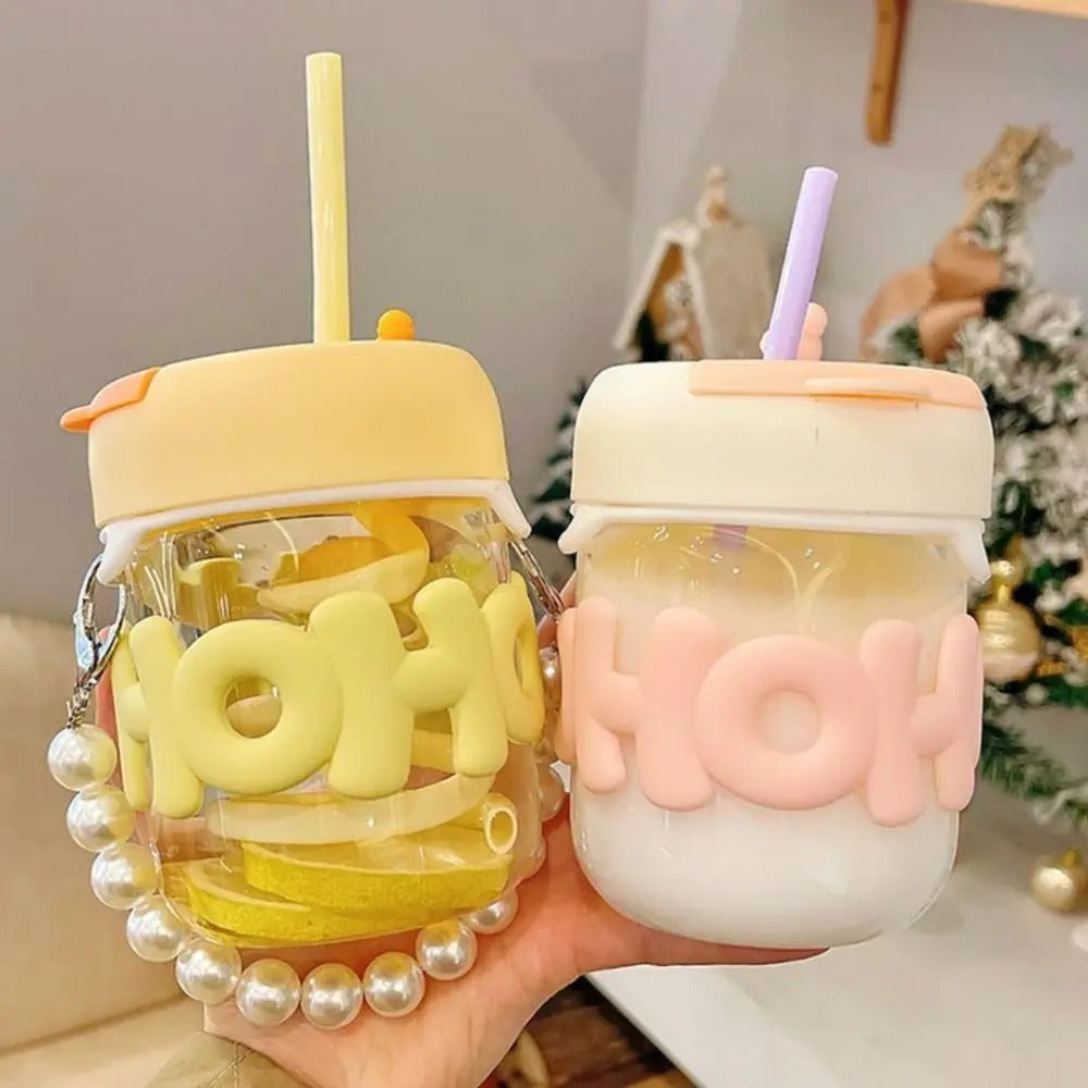 Pearl Glass Sipper (With glass straw)