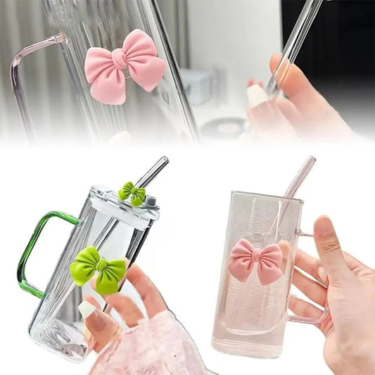 Cute bow Glass Sipper
