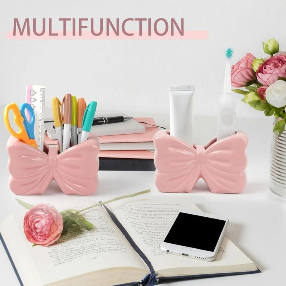 Bow brush holder
