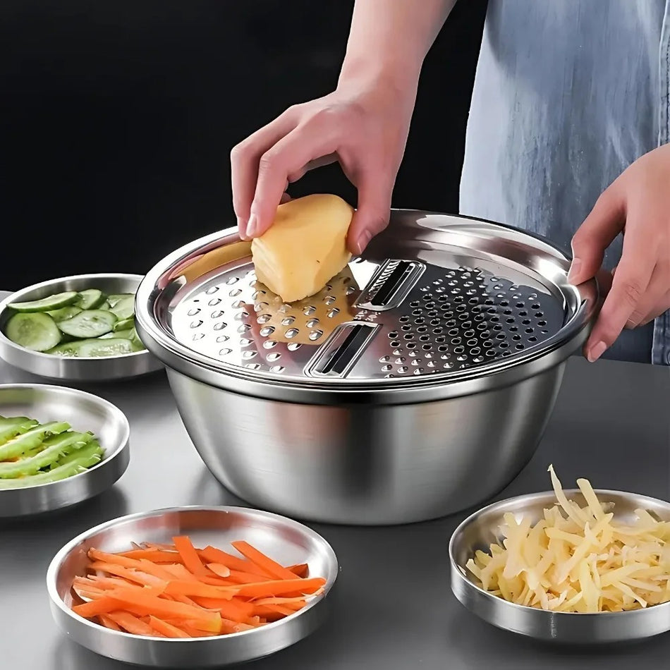 3in1 Stainless Steel Colander With Grater