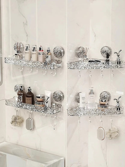 Acrylic Wall-Mounted Suction Shelf