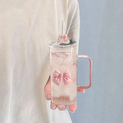 Cute bow Glass Sipper