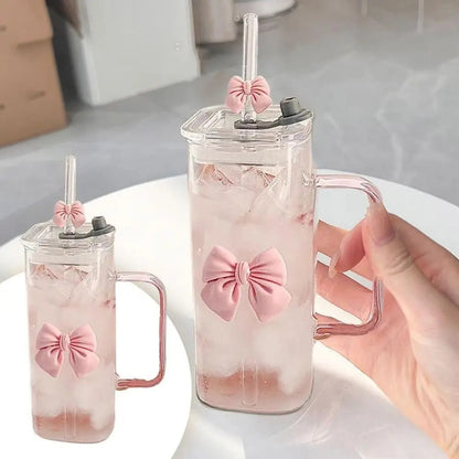 Cute bow Glass Sipper
