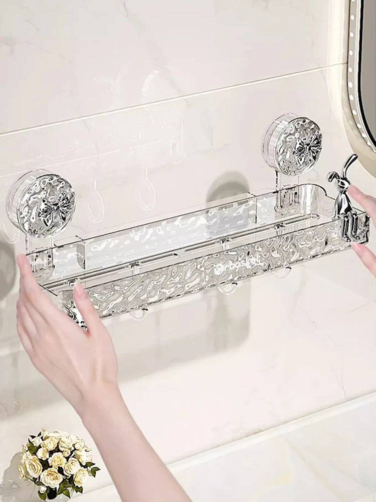 Acrylic Wall-Mounted Suction Shelf