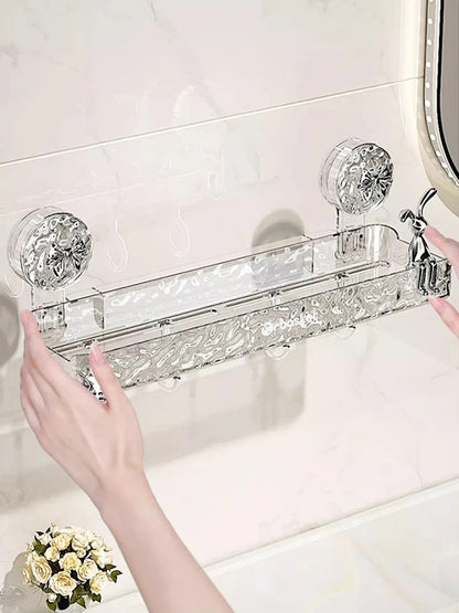 Acrylic Wall-Mounted Suction Shelf