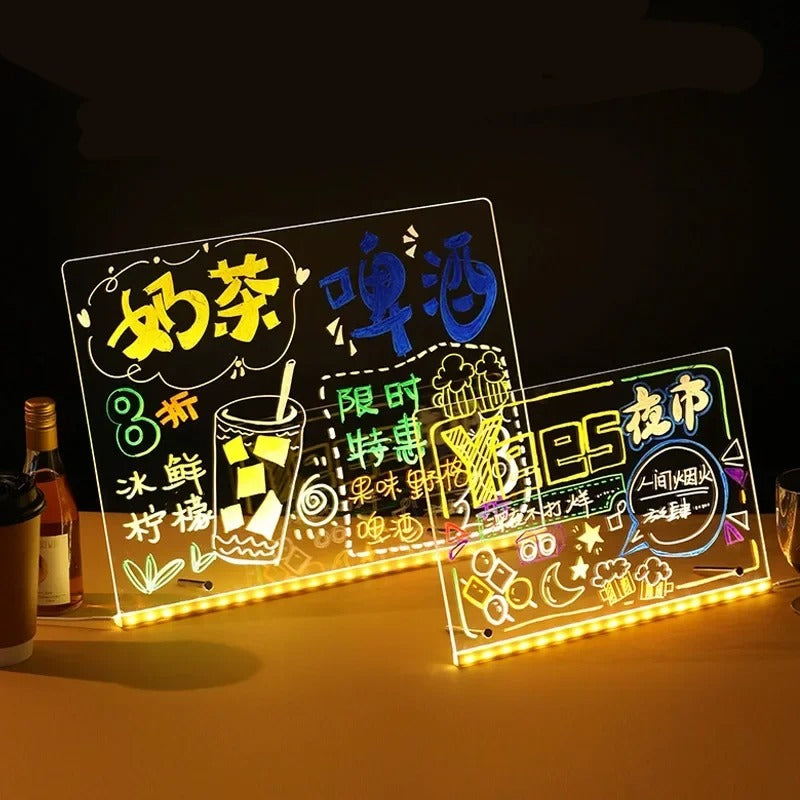 ACRYLIC WRITING BOARD WITH 12 COLORS PEN