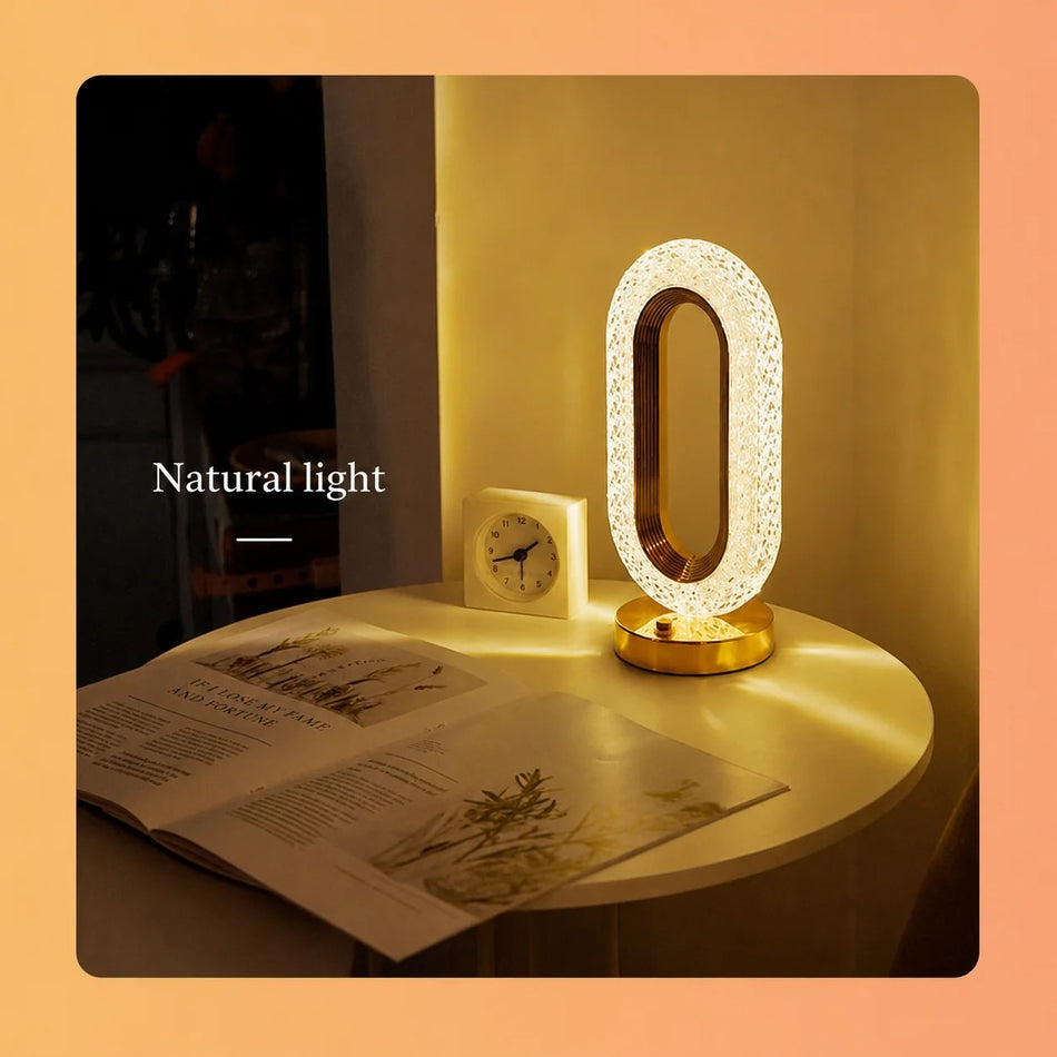 Oval Rechargeable Crystal Touch Lamp