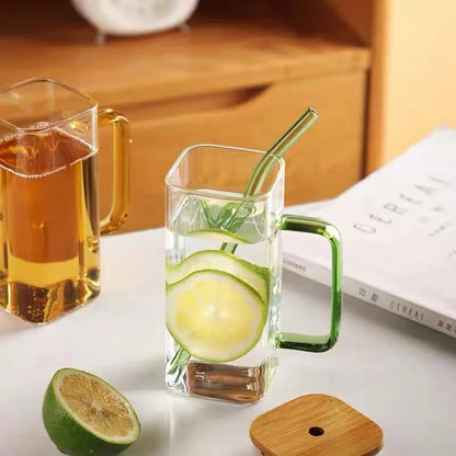 Square Glass Tumbler & Straw