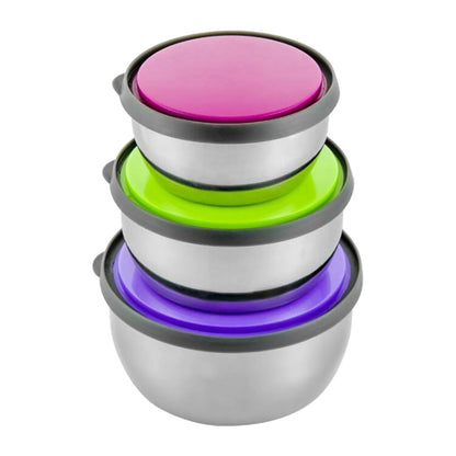Stainless Steel Colorful 3pcs Bowl Set