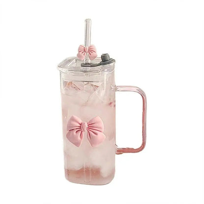 Cute bow Glass Sipper