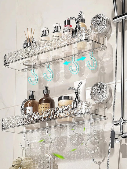 Acrylic Wall-Mounted Suction Shelf