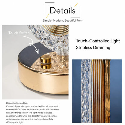 Oval Rechargeable Crystal Touch Lamp