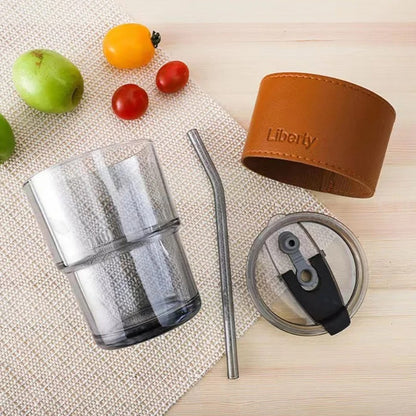 Glass straw Cup