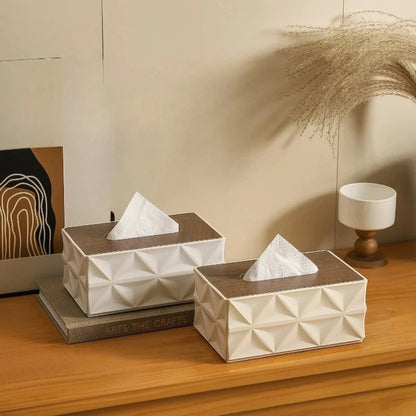 Tissue Box With Wooden Lid