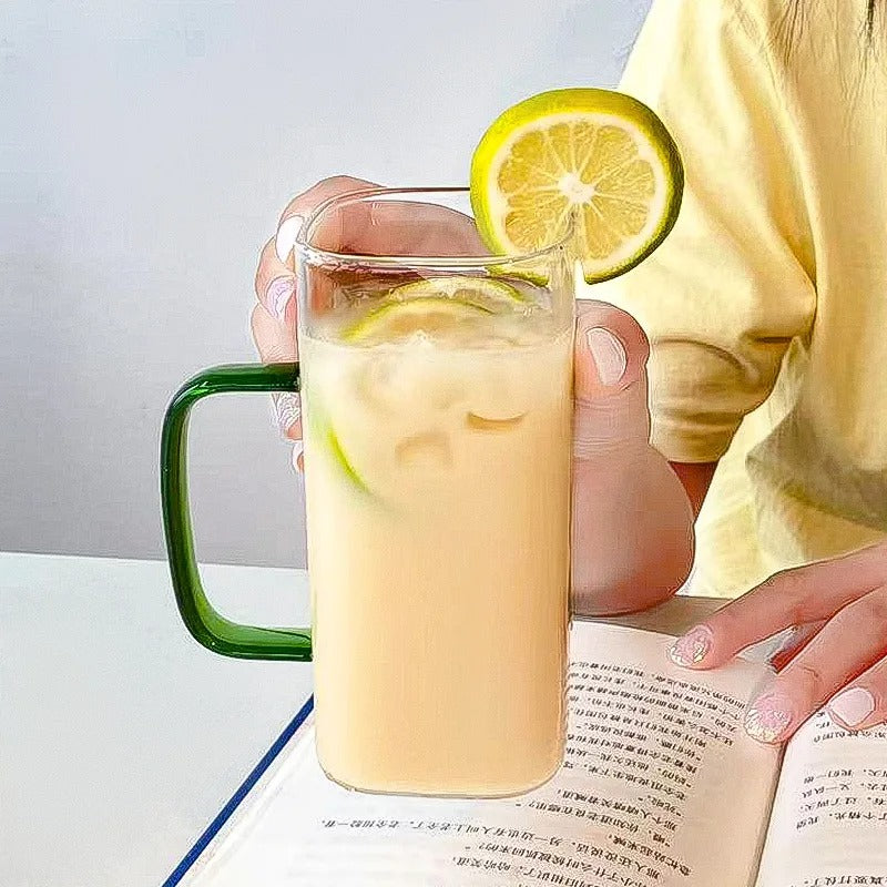 Square Glass Tumbler & Straw