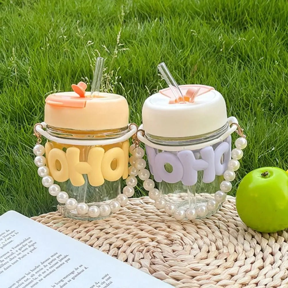 Pearl Glass Sipper (With glass straw)