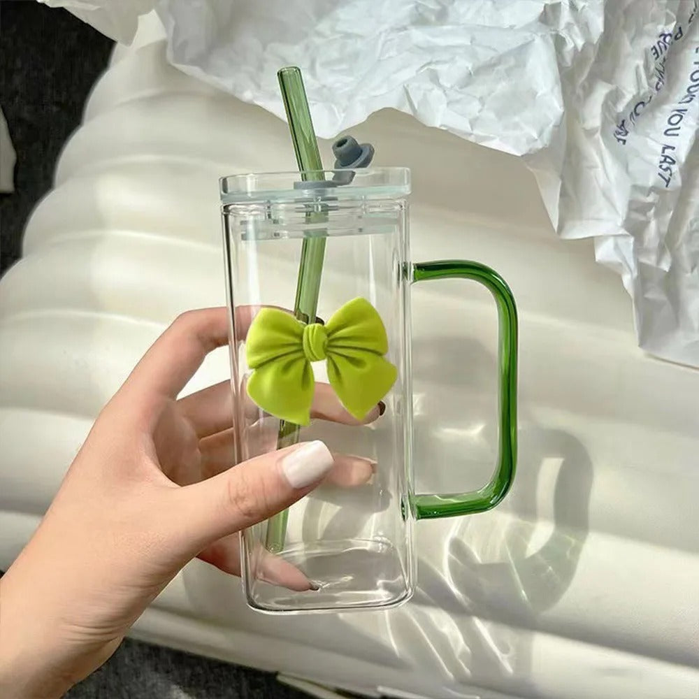 Cute bow Glass Sipper