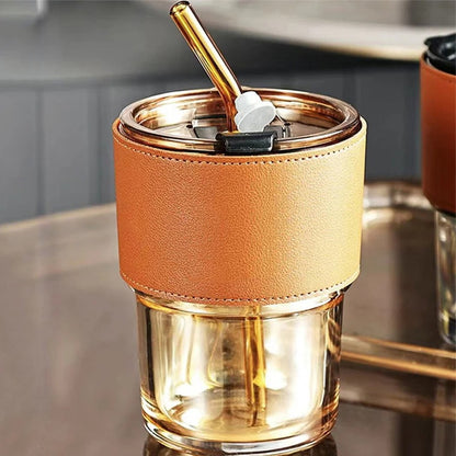 Glass straw Cup