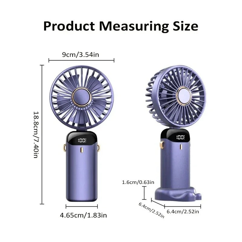 Foldable Portable Desk Outdoor Neck Hanging 5 Speed Fan